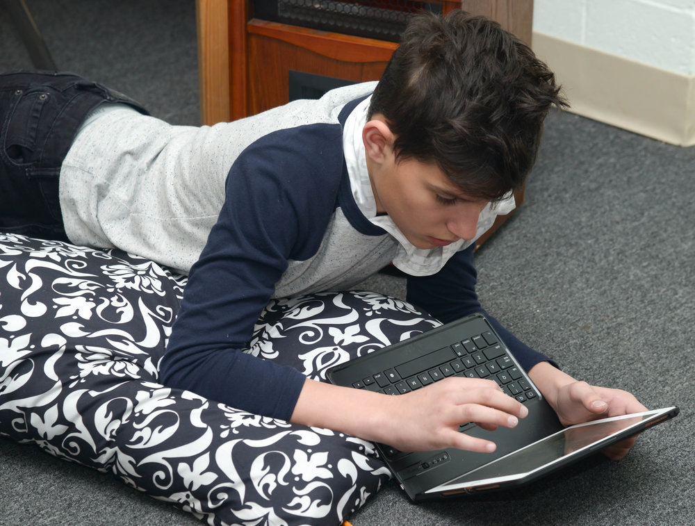 Student Working on iPad