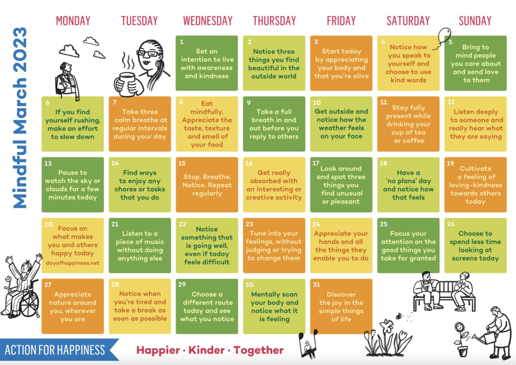 Mindful March Calendar