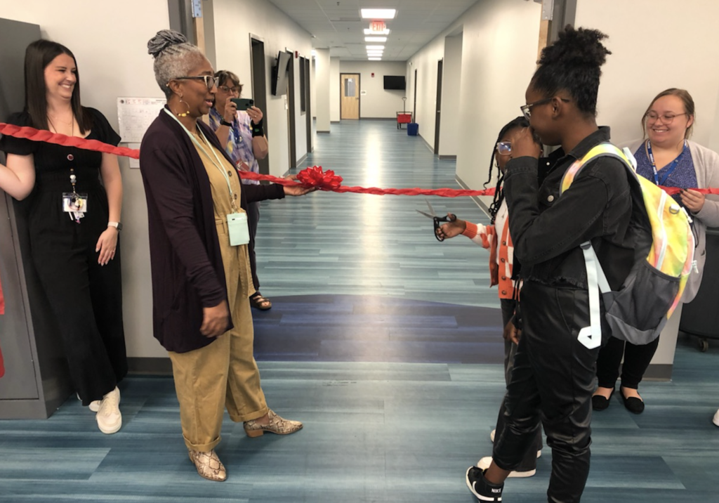 Ribbon Cutting with Mrs. Pace